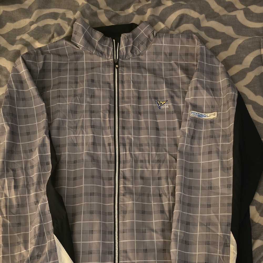 FootJoy Black and Gray Checkered Windbreaker